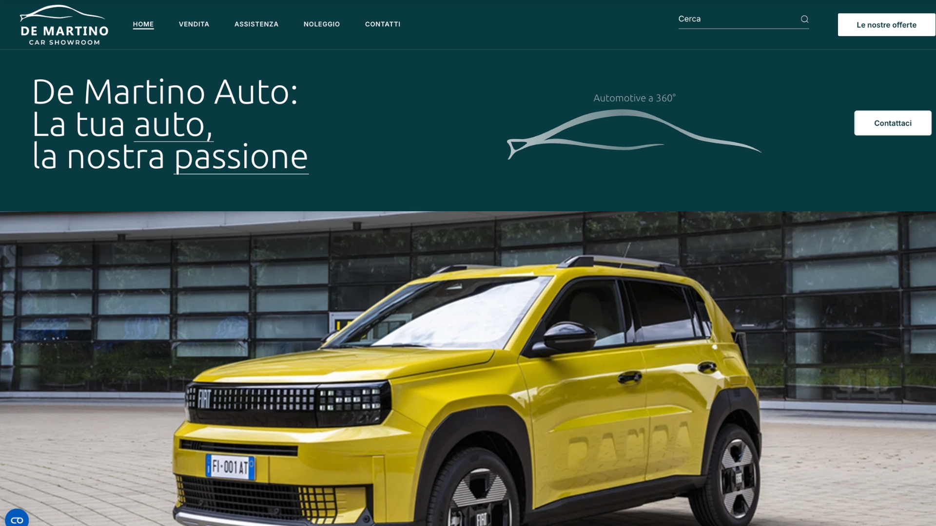 Sito web De Martino Auto dopo l'intervento di Kroma Studio
