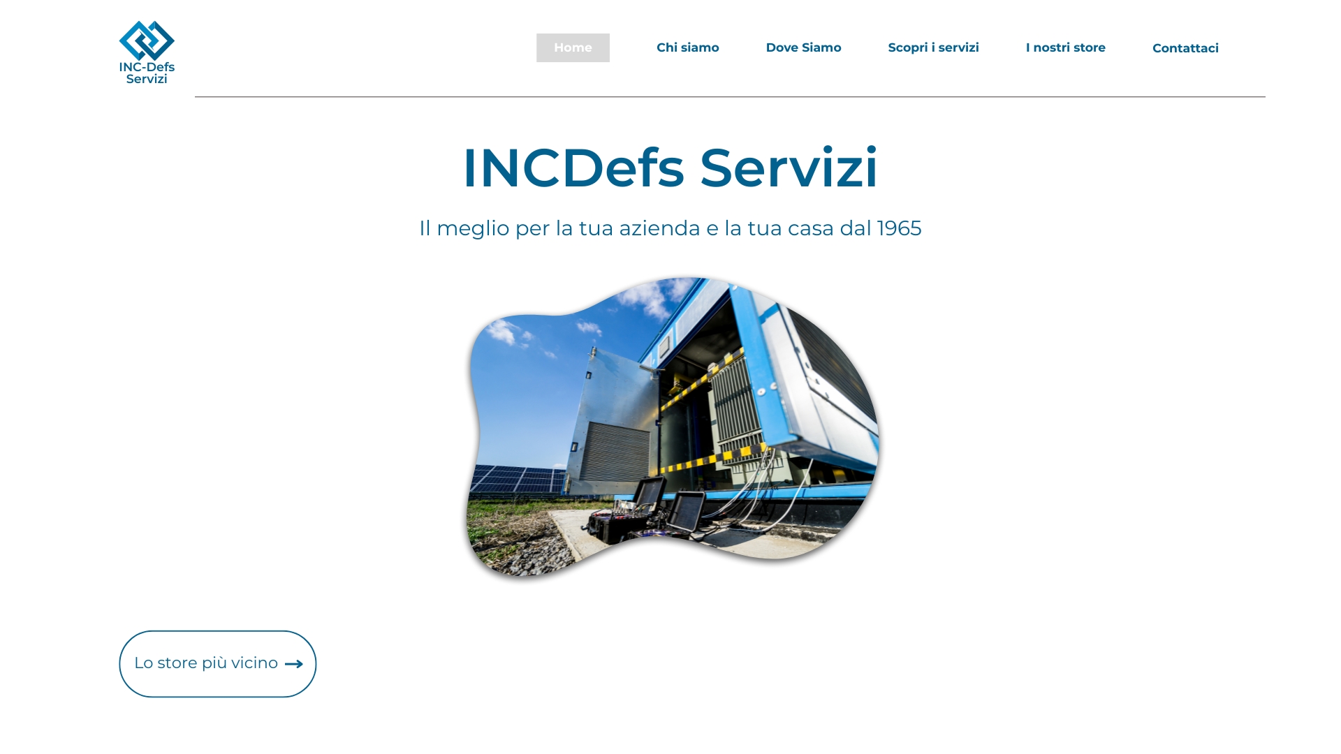 Sito web Incdefs prima dell'intervento di Kroma Studio